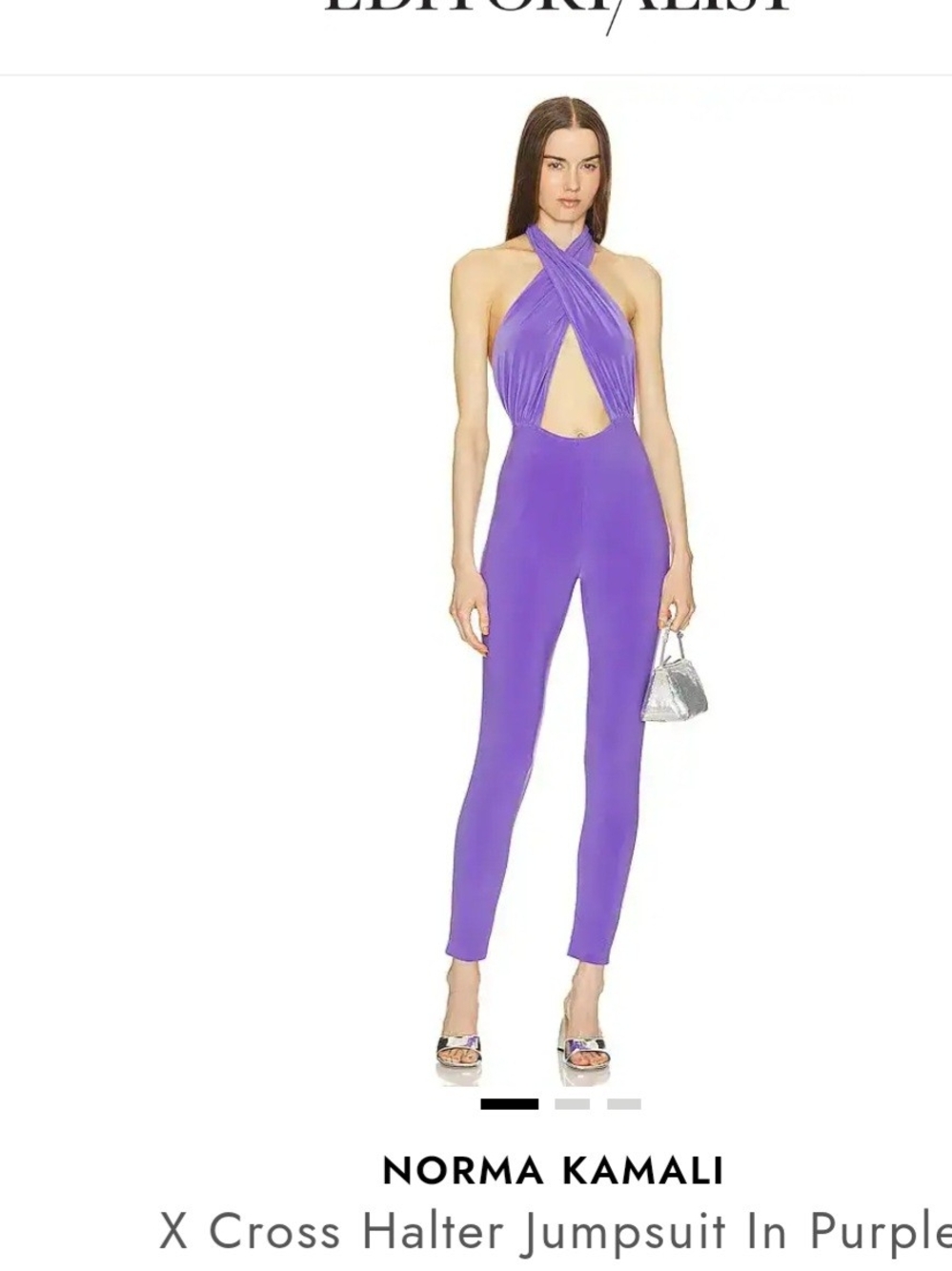Norma Kamali Vibrant Purple X-Cross Halter Jumpsuit Last Picture Shows The Flaws